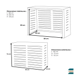 Cache clim Aluminium Banc - Taille M - 950x420x720mm Cache clim Aluminium Banc - Taille M - 950x420x720mm