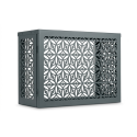 Cache clim acier motif fleurs anthracite M – Design ajouré | Cacheclimservice.fr