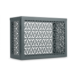 Cache clim acier motif fleurs anthracite M – Design ajouré | Cacheclimservice.fr