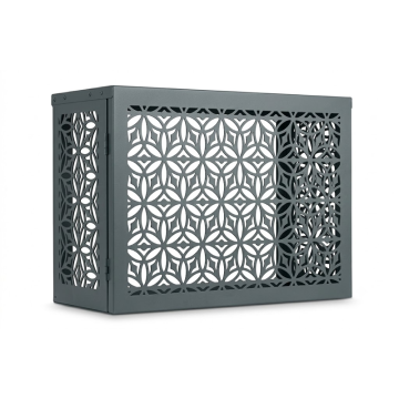 Cache clim acier motif fleurs anthracite L – Grandes unités | Cacheclimservice.fr